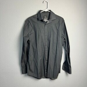 Jos A Bank Traveler Travel Tech Gray Tailored Fit Men's Button Down Shirt Size M